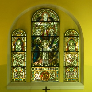 Bleiglasfenster mit der Heiligen Familie, Katholische Kirche Heilige Familie, Rüdersdorf